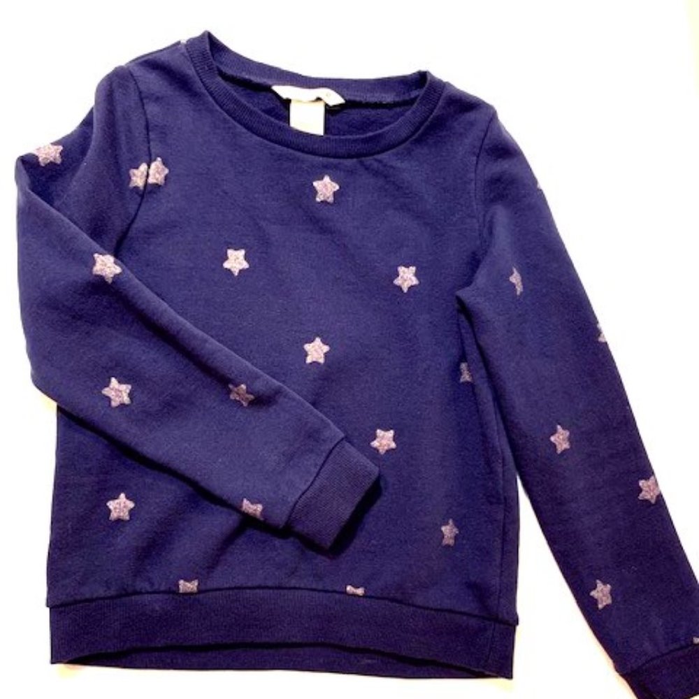 Girls Navy Sweathirt with Shimmering Stars